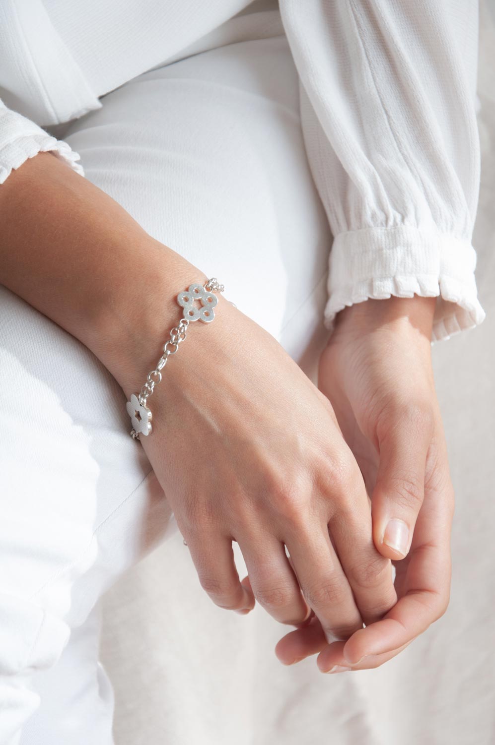 Silver Flora Oriental Bracelet